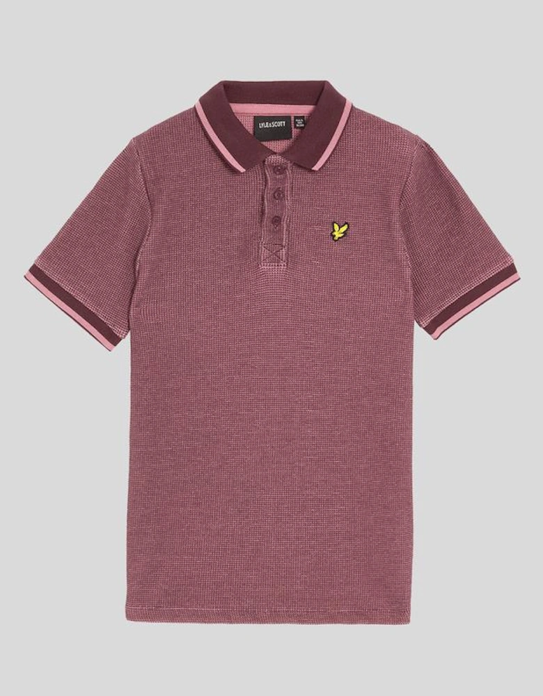 Two Tone Waffle Polo Shirt