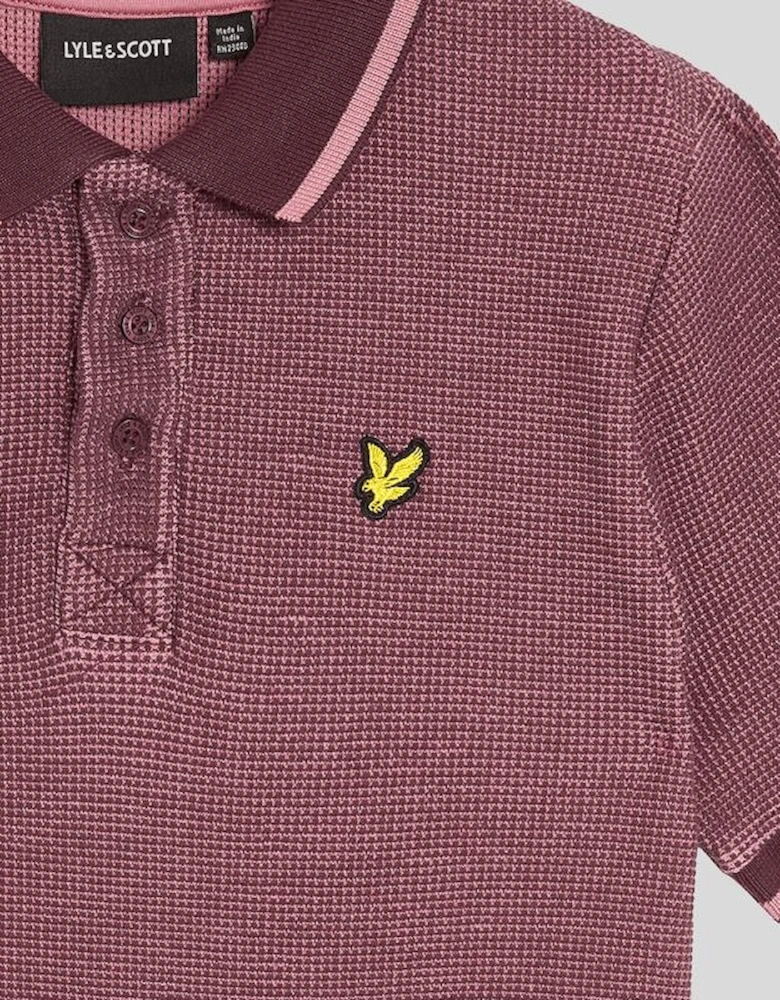 Two Tone Waffle Polo Shirt