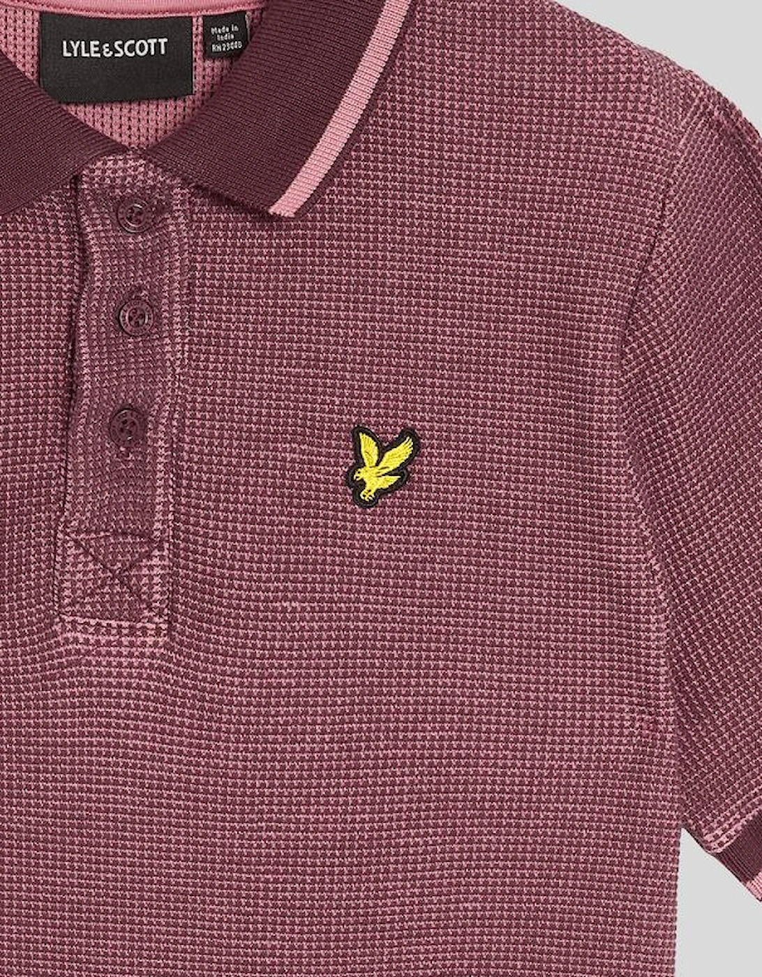 Two Tone Waffle Polo Shirt
