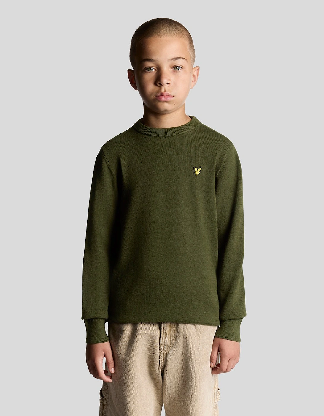 Lyle & Scott Lyle And Scott Boy's Cotton Crew Neck Jumper - Green