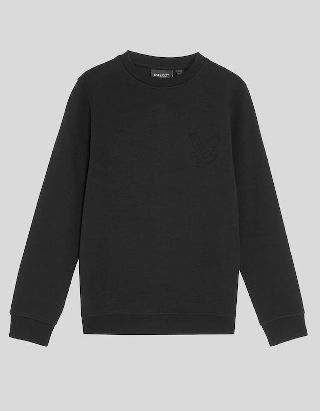 Lyle And Scott Men's Black Embossed Eagle Crew Neck Sweatshirt - : Size 10/11 Y