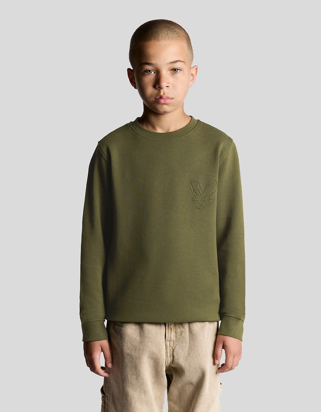 Embossed Eagle Crew Neck Sweatshirt, 7 of 6