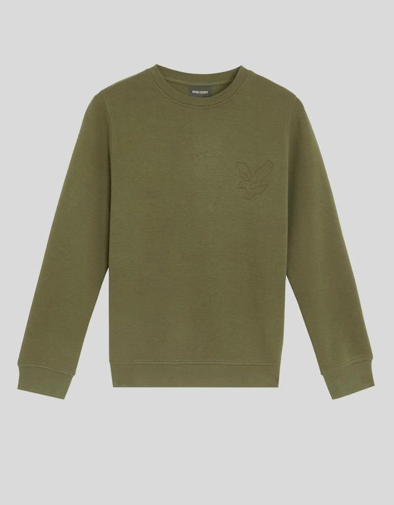 Embossed Eagle Crew Neck Sweatshirt