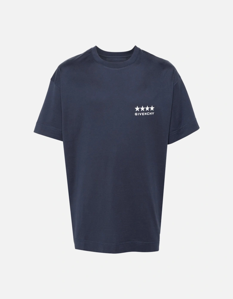 4G Stars Logo T-Shirt in Navy
