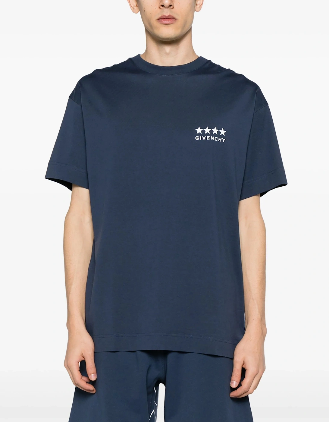 4G Stars Logo T-Shirt in Navy