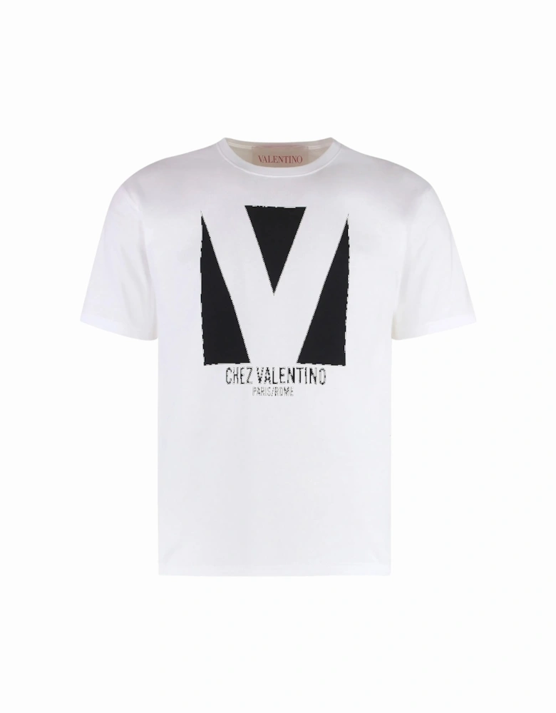Chez Print Jersey T-Shirt in White