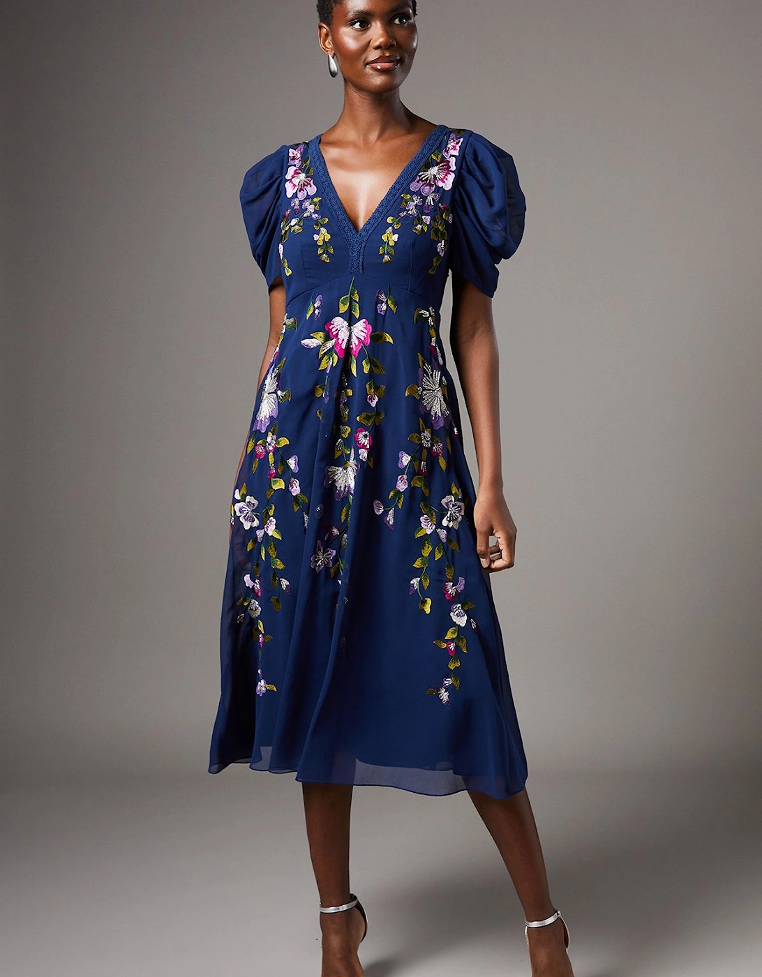 Embroidered Midi Dress, 2 of 1