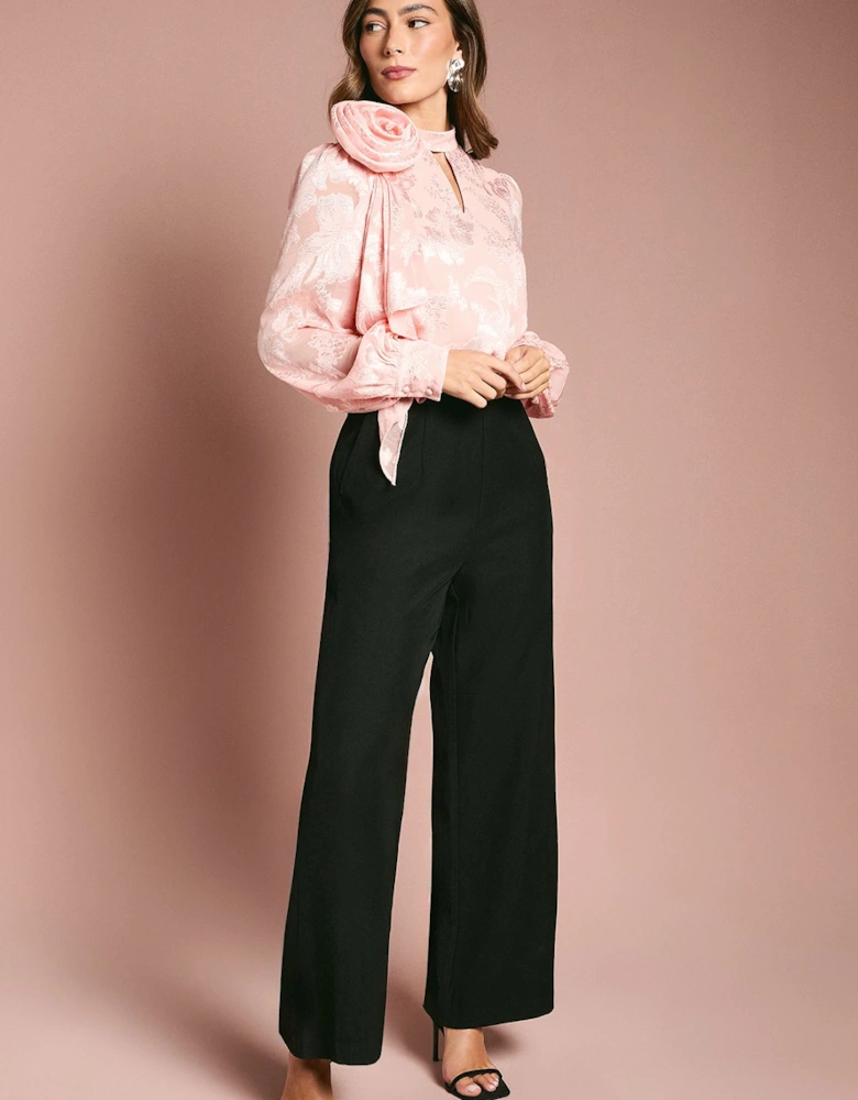 Satin Jacquard Corsage 1 In 1 Jumpsuit