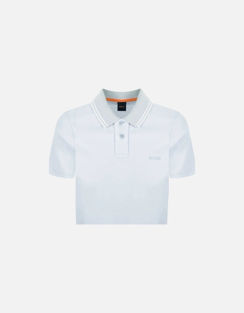 BOSS Relaxed Fit Oxford Piqué New Polo Shirt Light Pastel Grey