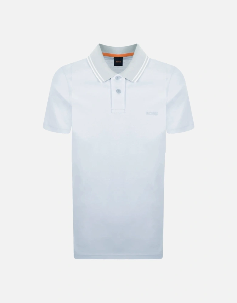 BOSS Relaxed Fit Oxford Piqué New Polo Shirt Light Pastel Grey