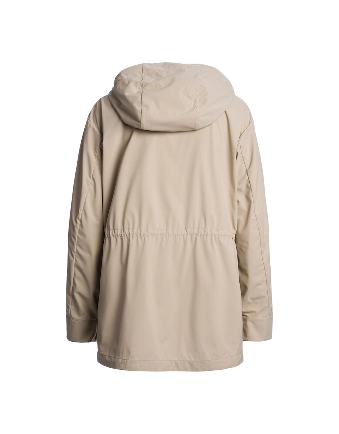Long Cream Hooded Jacket