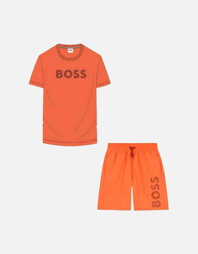 BOSS RED BRICK SWIM SHORT SET