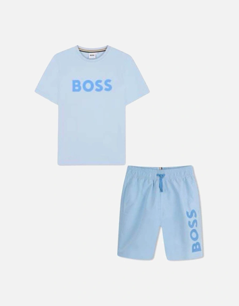 BOSS PALE BLUE SWIMSHORTS SET