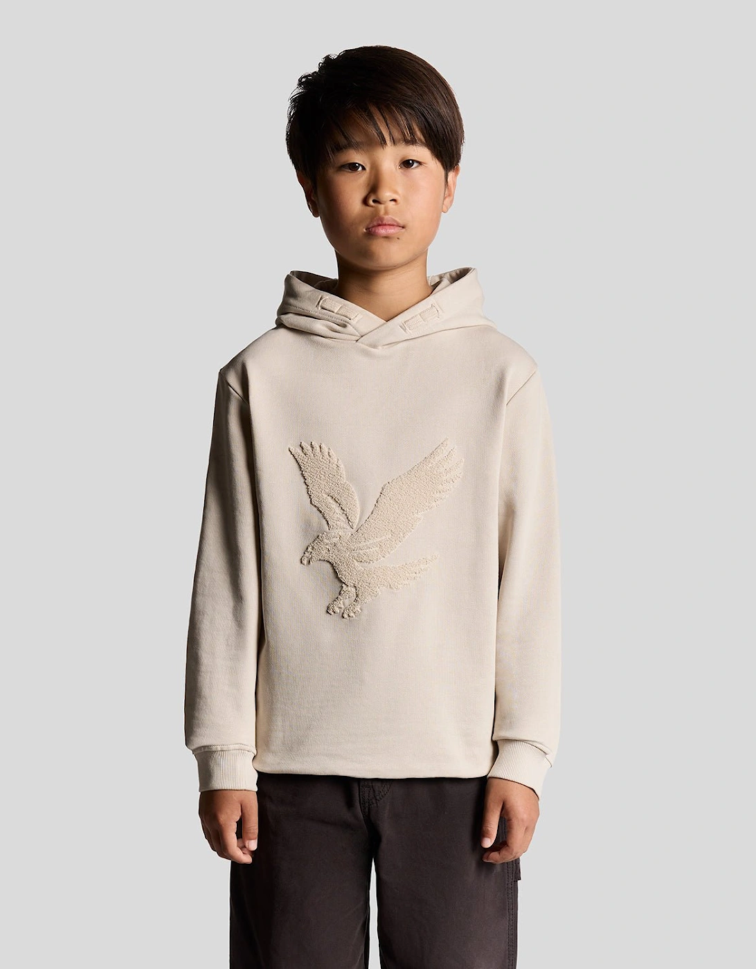 Lyle And Scott Boys White 'S Towelling Eagle Hoodie - : Size 12/13 Y Kids