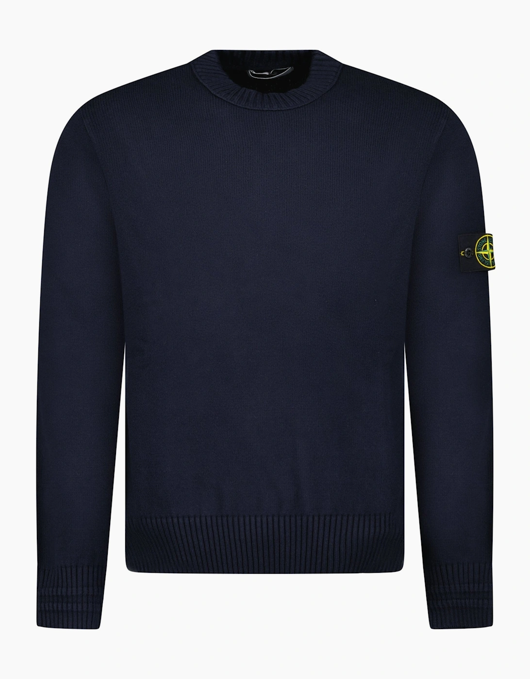 Stone Island Men's Navy Thick Knitted Compass-Badge Sweater In Blue - Size: 42