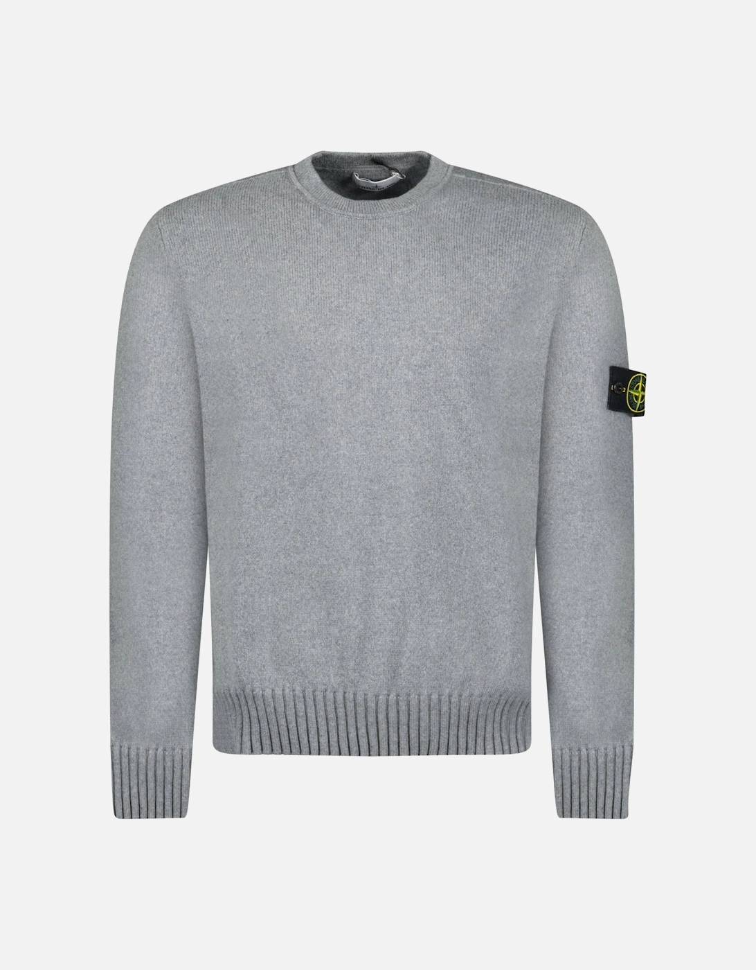 Thick Knitted Compass-Badge Sweater in Grey, 5 of 4