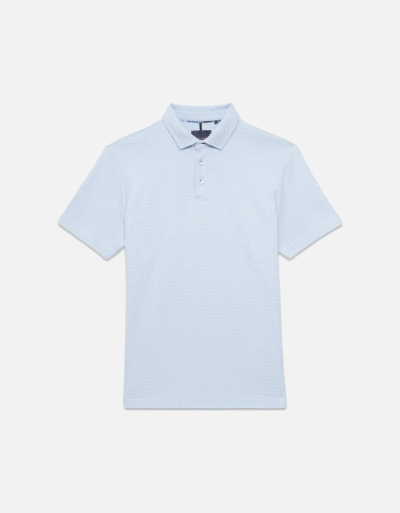 Cotton Detailed Polo Shirt Sky