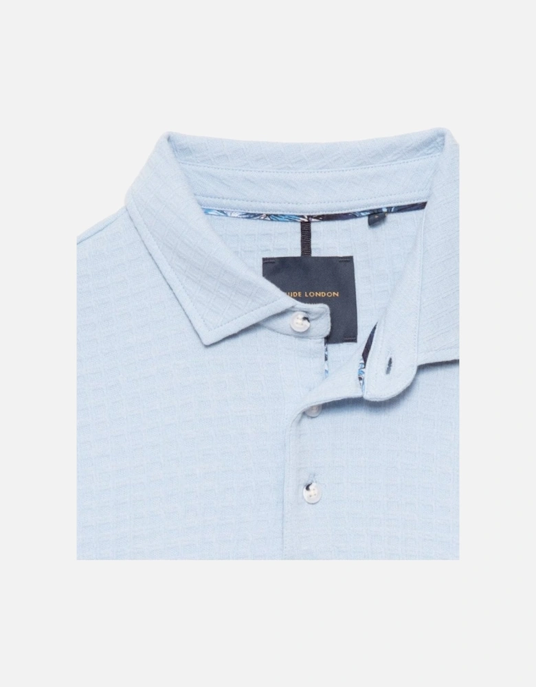 Cotton Detailed Polo Shirt Sky