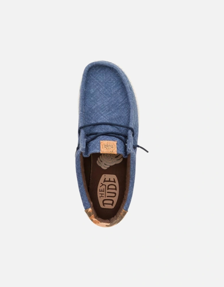 Wally Palm Jute Shoe Navy