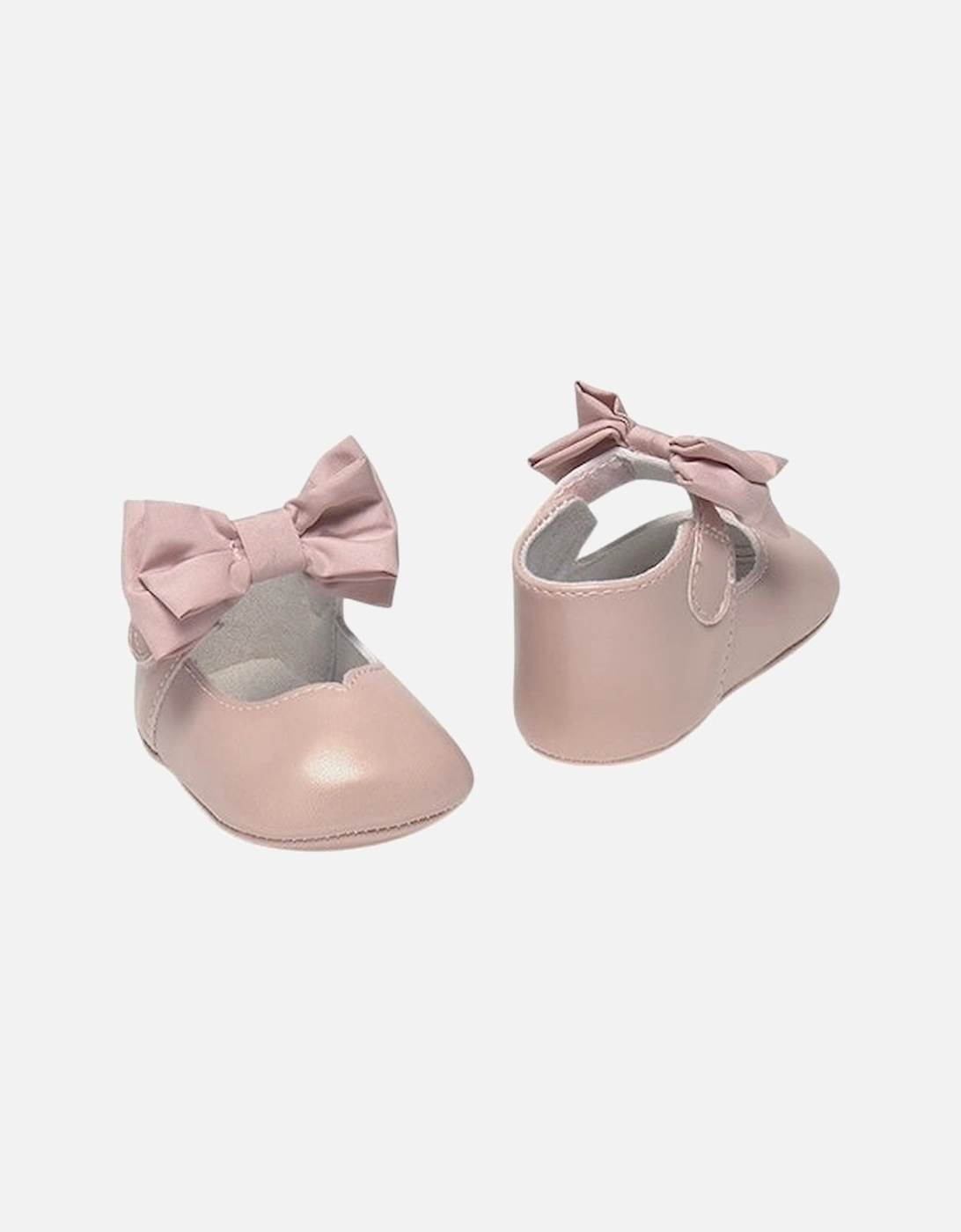 Girls Pink Bow Soft Sole Shoes, 6 of 5