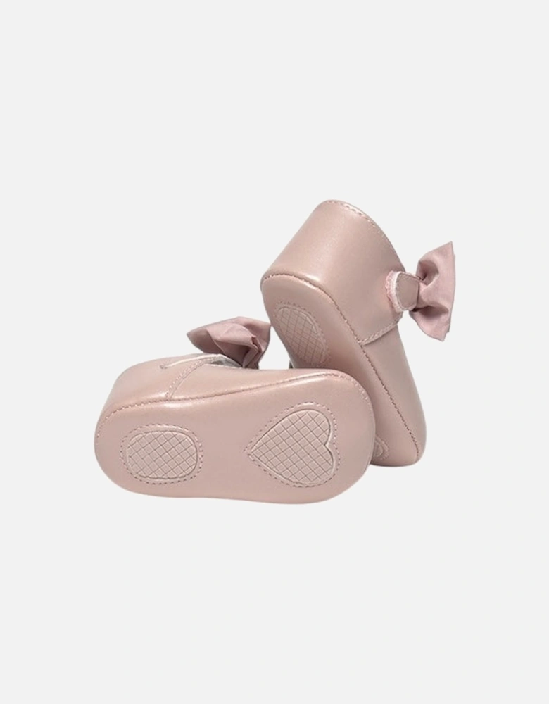 Girls Pink Bow Soft Sole Shoes