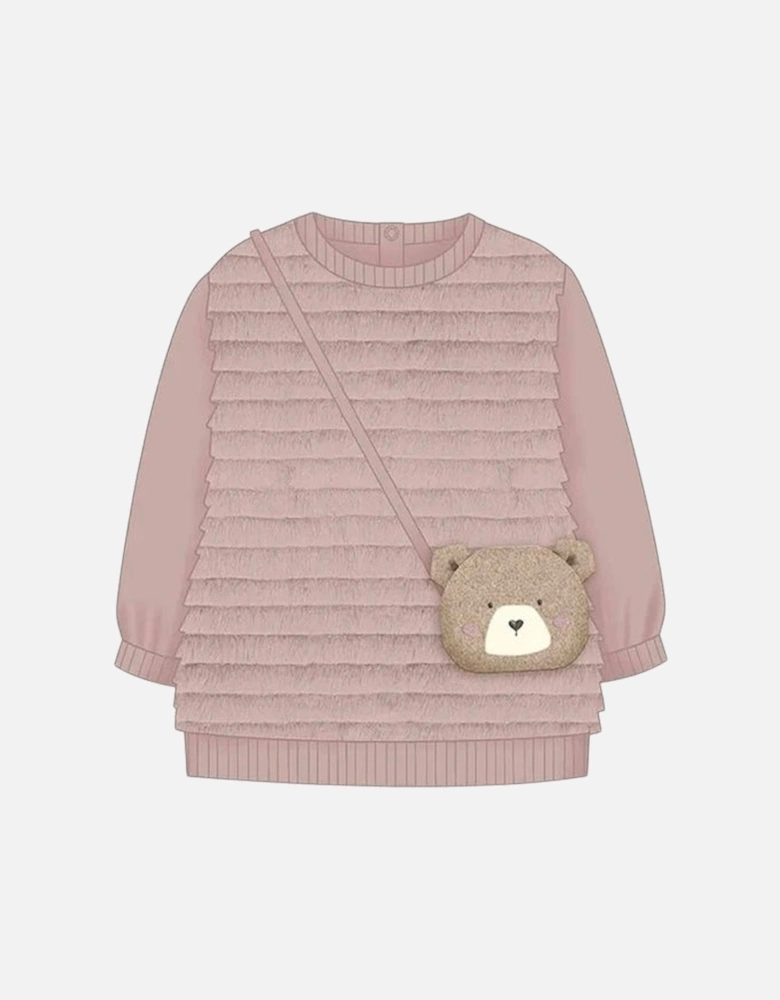 Girls Pink Fluffy Bag Dress