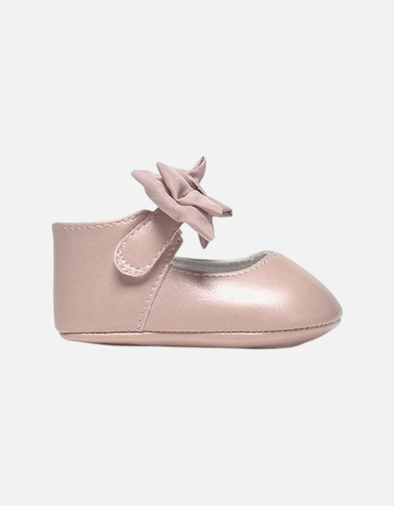 Girls Pink Bow Soft Sole Shoes