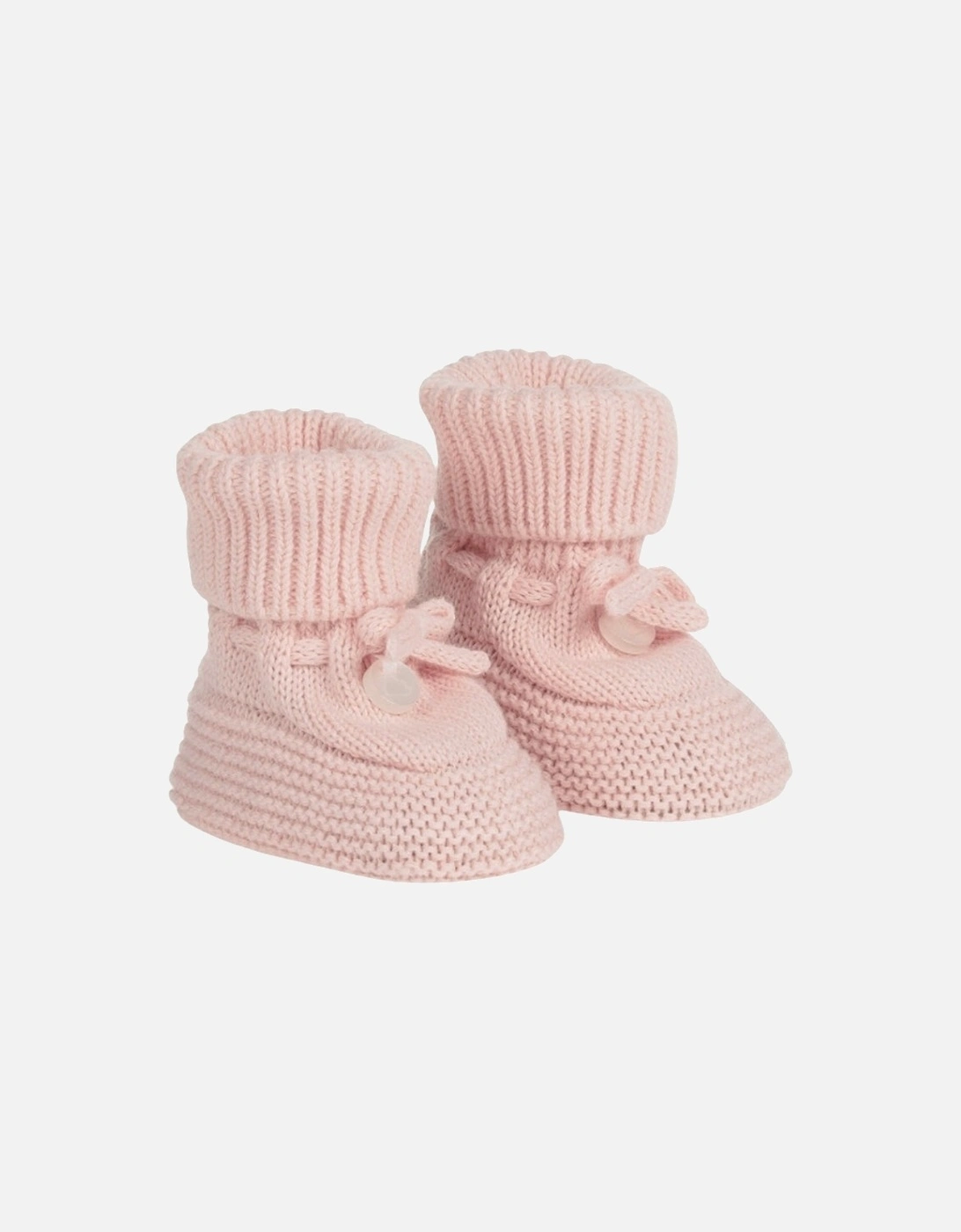 Girls Pale Pink Knit Booties, 3 of 2