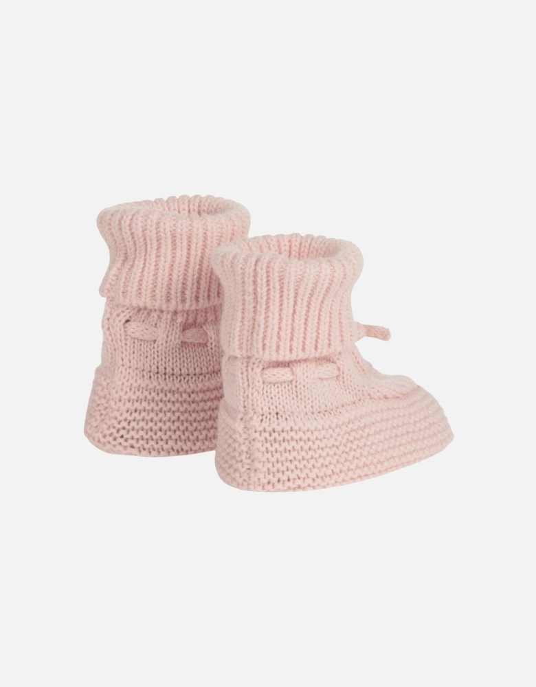 Girls Pale Pink Knit Booties