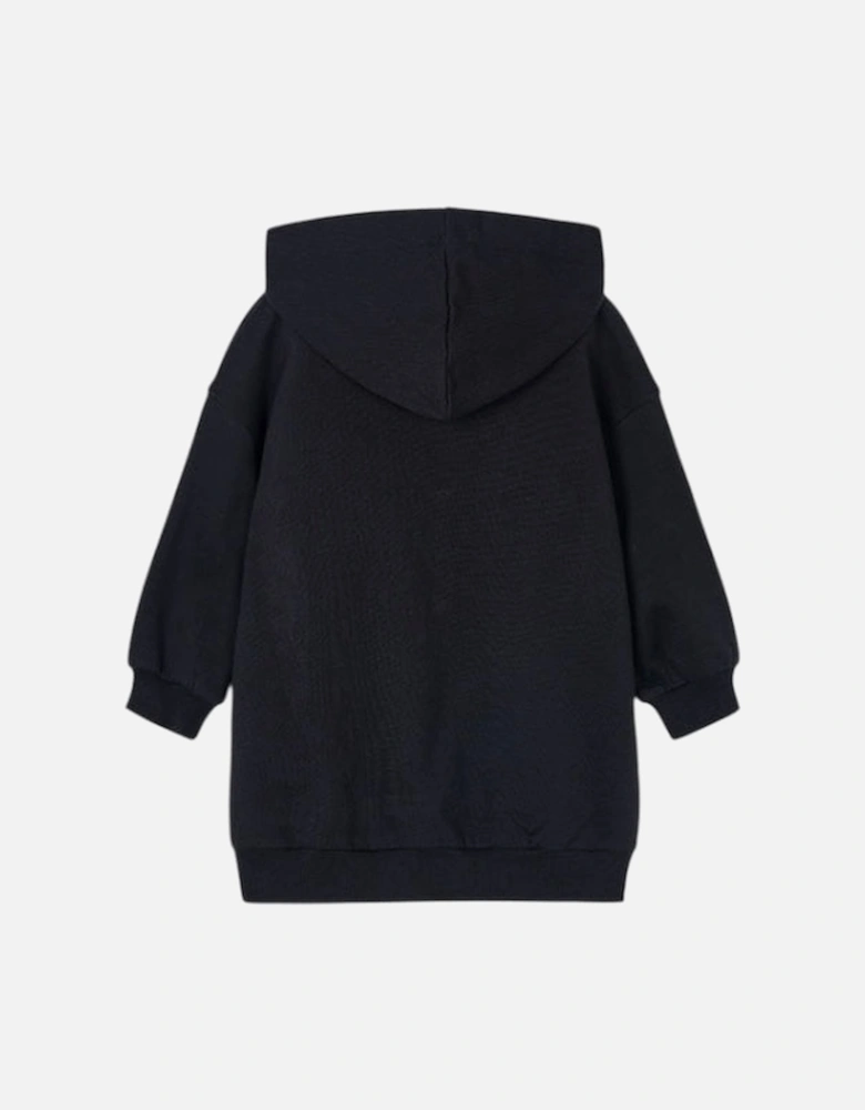 Girls Black Hooded Jumper Dress
