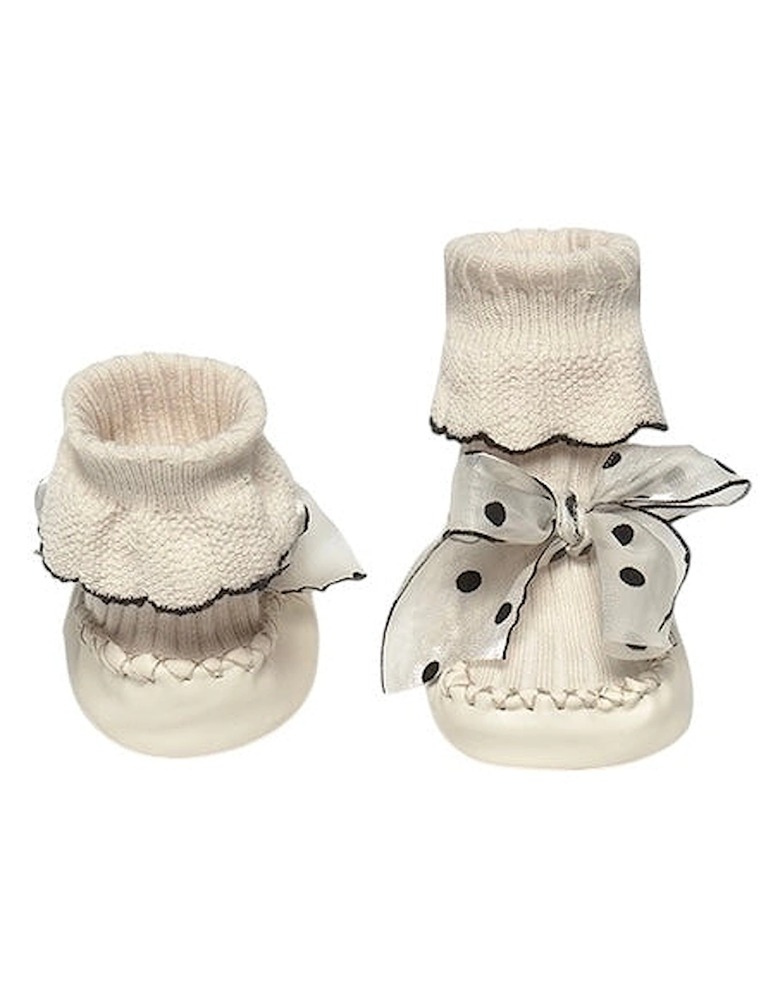 Girls Cream Bow Soft Sole Shoes, 5 of 4