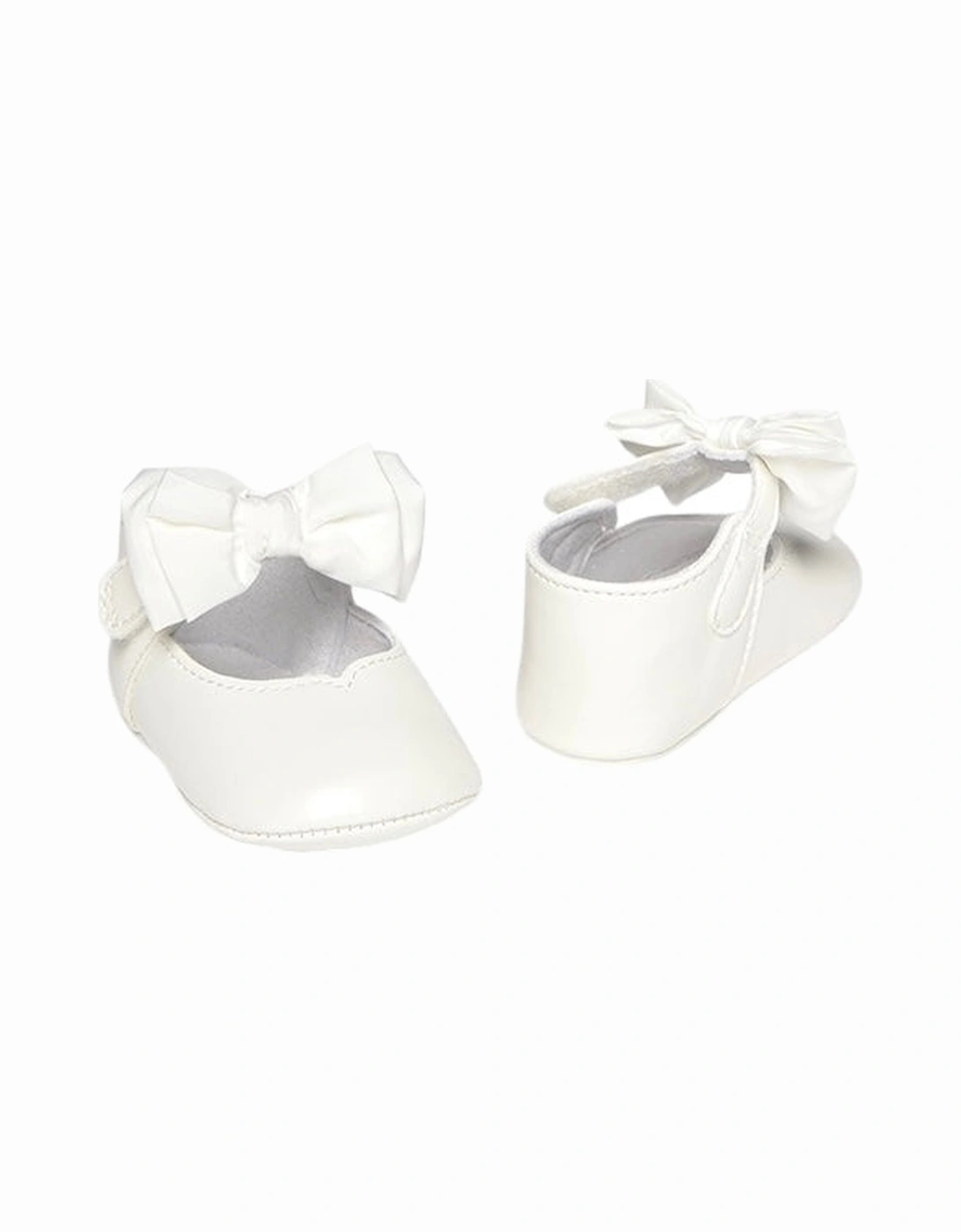 Girls Off White Bow Soft Sole Shoes, 5 of 4