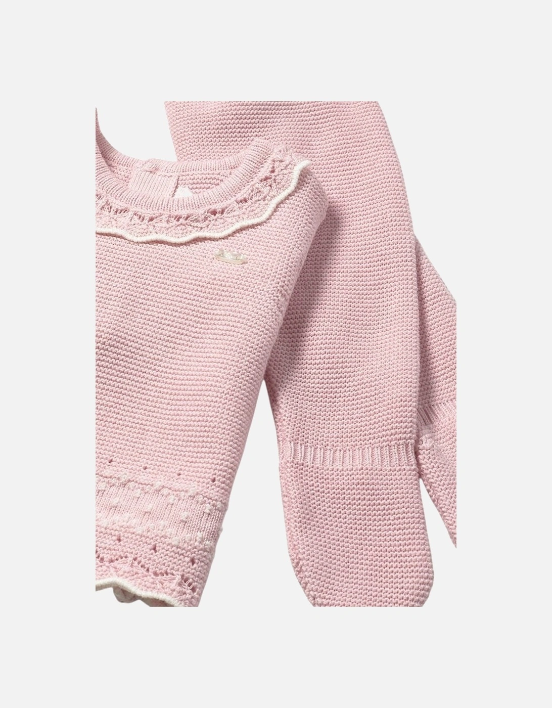 Girls Pale Pink Knit Pant Set