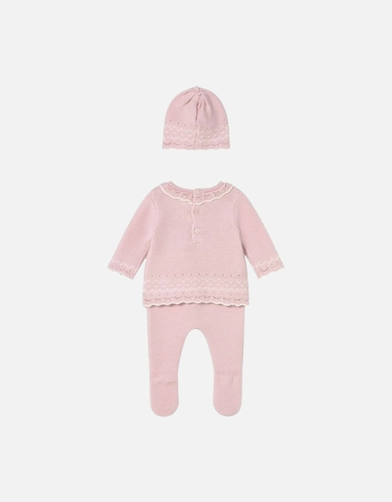 Girls Pale Pink Knit Pant Set