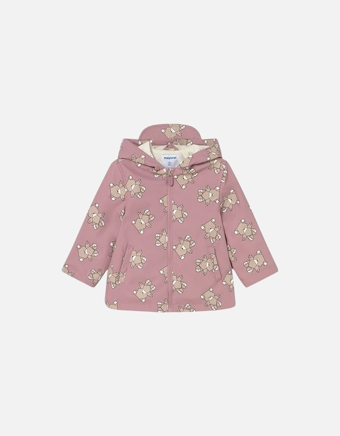 Girls Pink Bear Rain Coat, 5 of 4