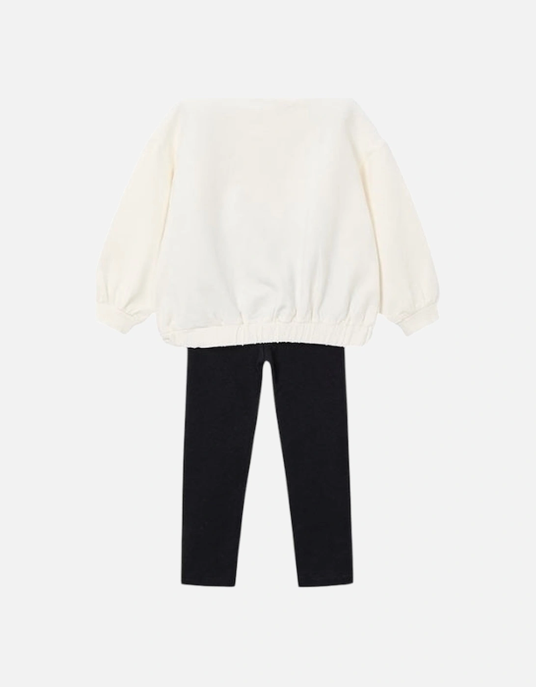 Girls Black Bow Jumper Legging Set