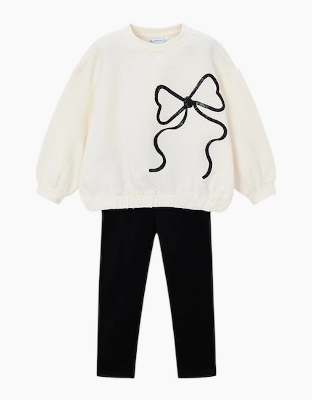 Mayoral Girl's Girls Black Bow Jumper Legging Set - Size: 6 years