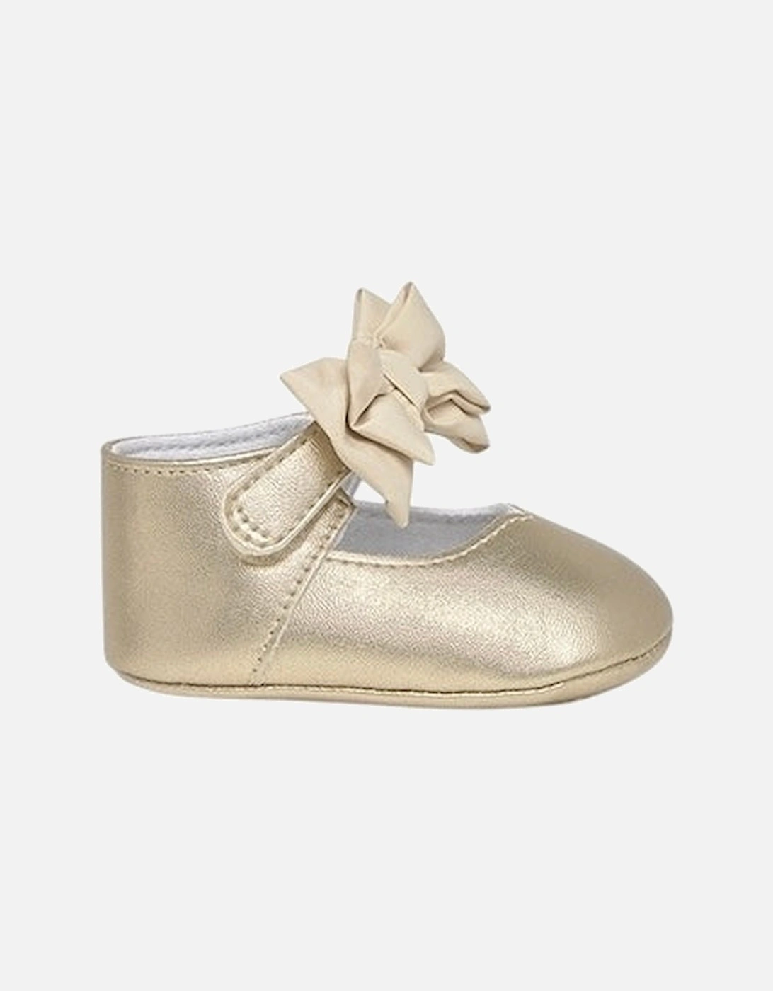Girls Gold Bow Soft Sole Shoes