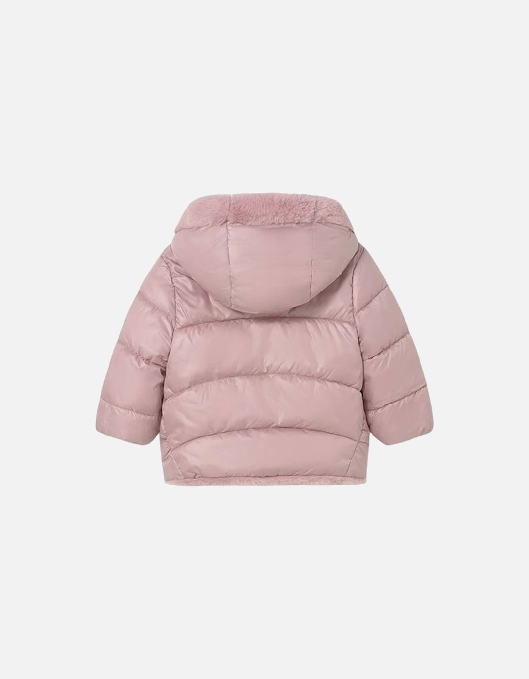 Girls Pink Reversible Fluffy Coat