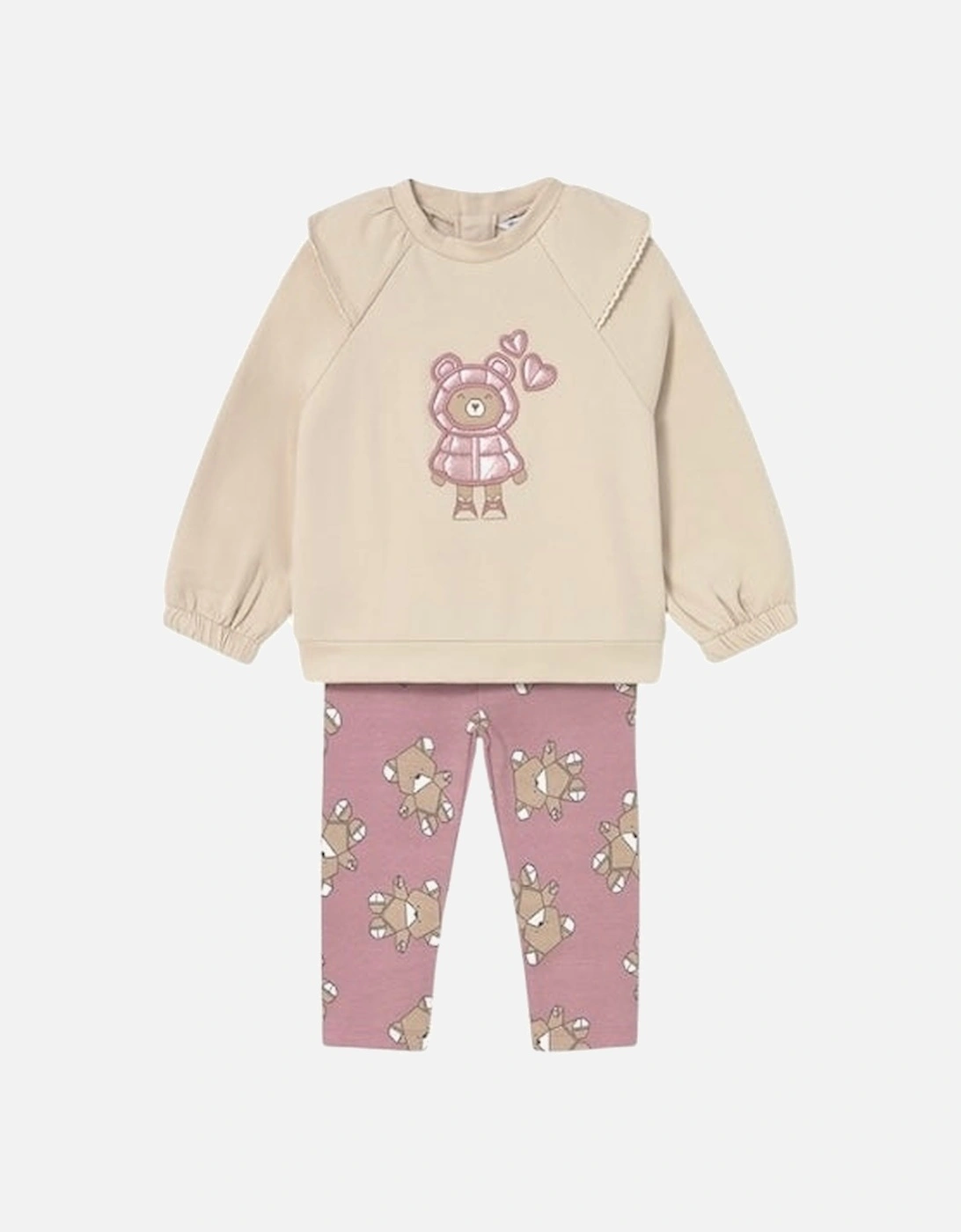 Girls Pink Bear Jumper Legging Set, 4 of 3