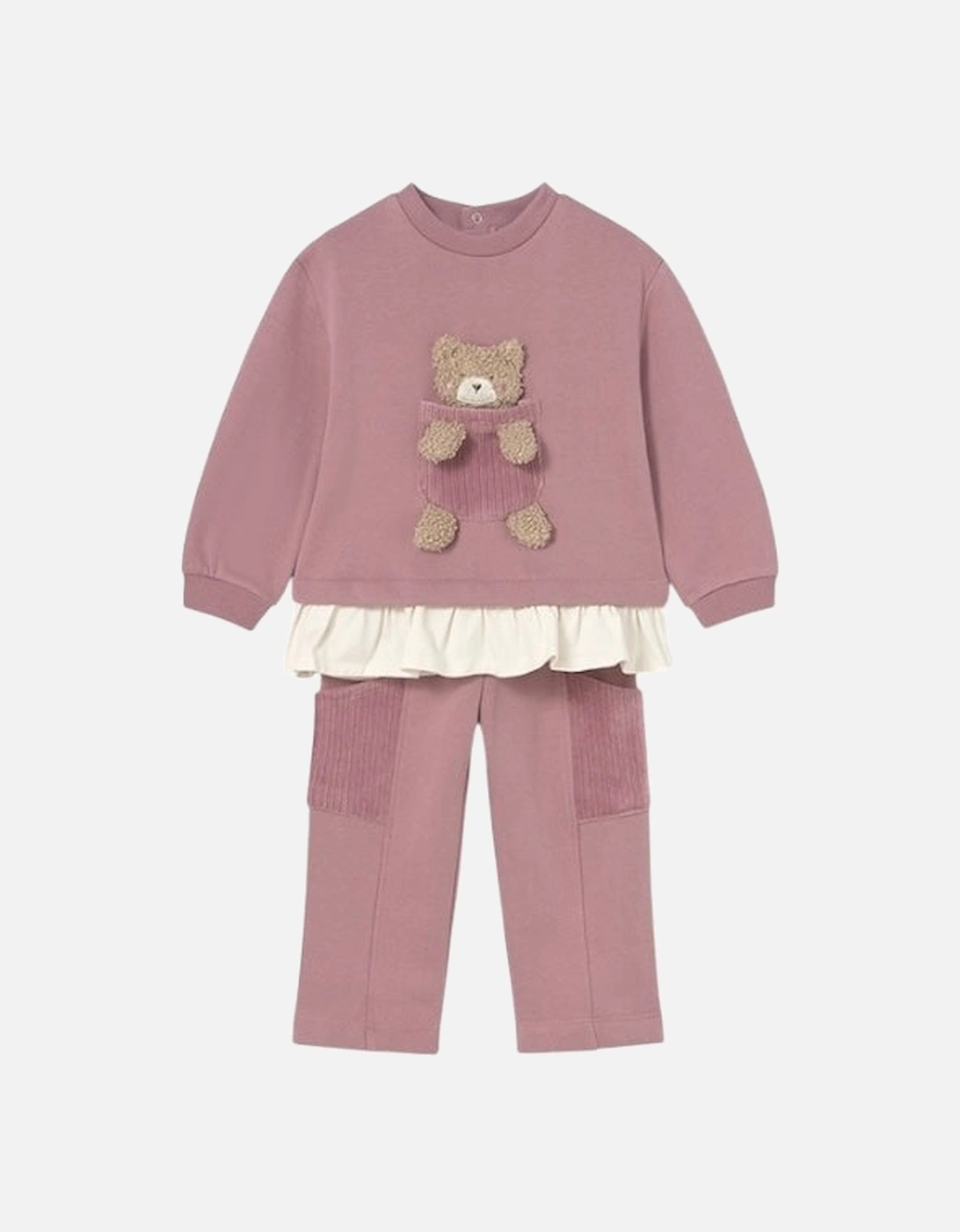 Girls Pink Bear Tracksuit, 5 of 4