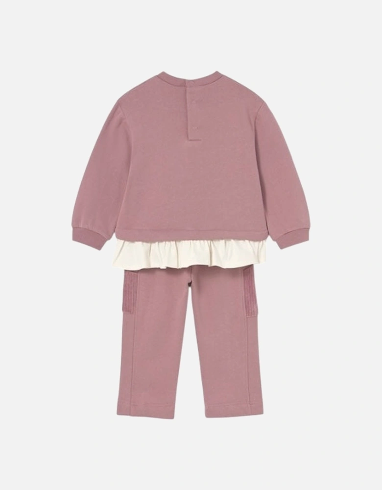 Girls Pink Bear Tracksuit