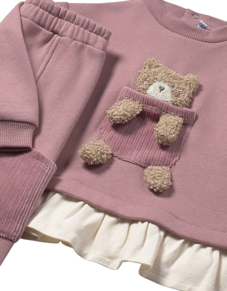 Girls Pink Bear Tracksuit