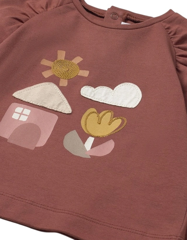 Girls Terracotta Print Top