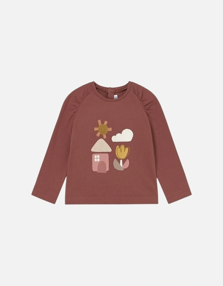 Girls Terracotta Print Top