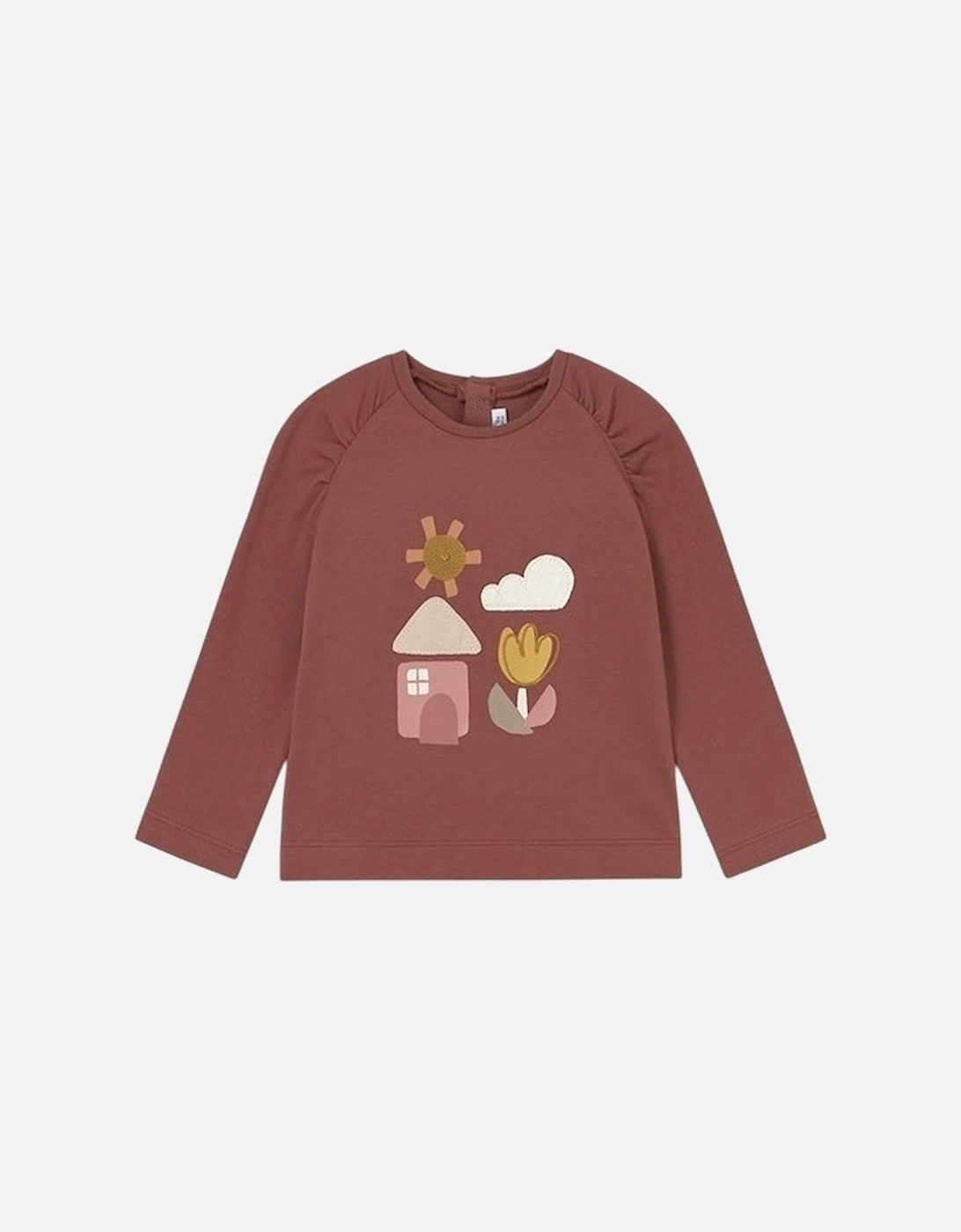 Girls Terracotta Print Top, 4 of 3