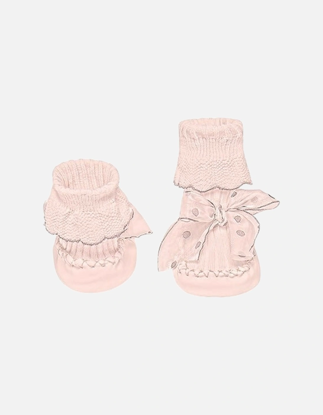 Girls Peach Bow Soft Sole Shoes, 2 of 1