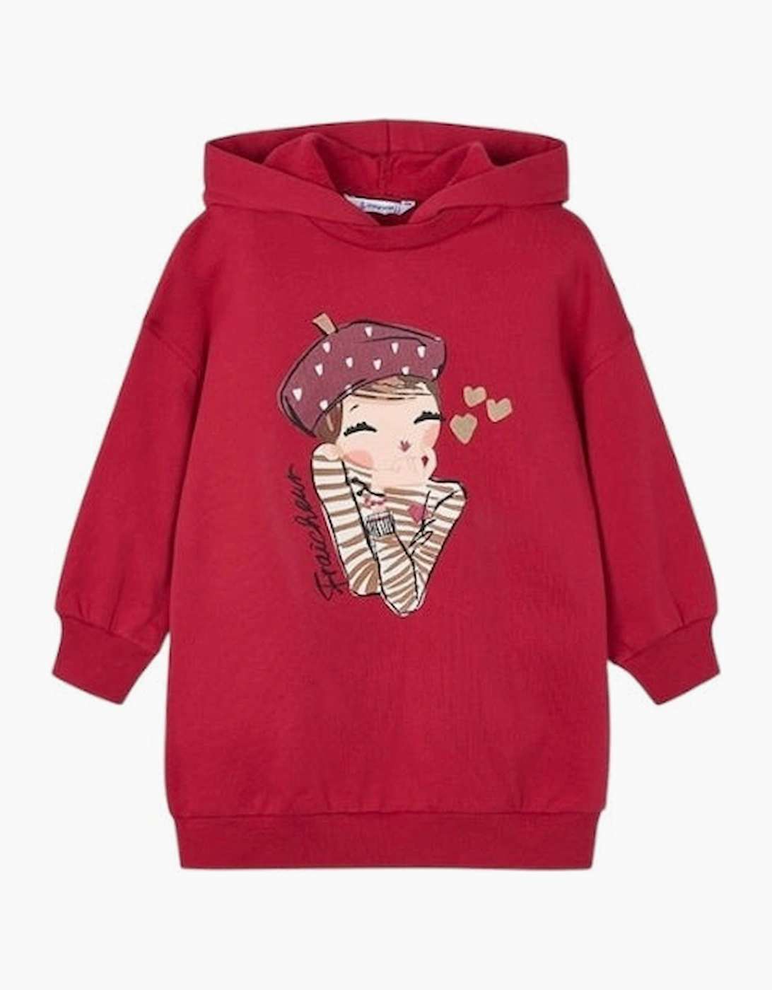 Mayoral Girls Red Hooded Jumper Dress - Size: 3 years
