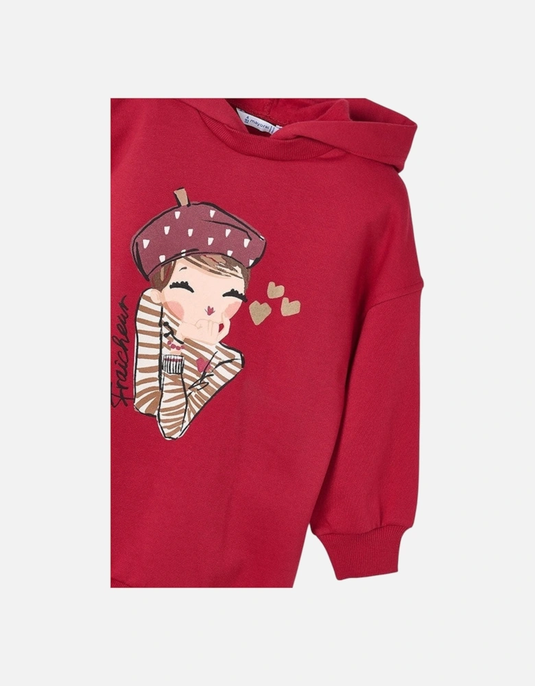 Girls Red Hooded Jumper Dress