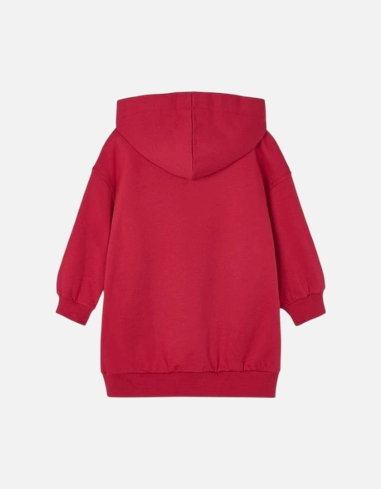 Girls Red Hooded Jumper Dress